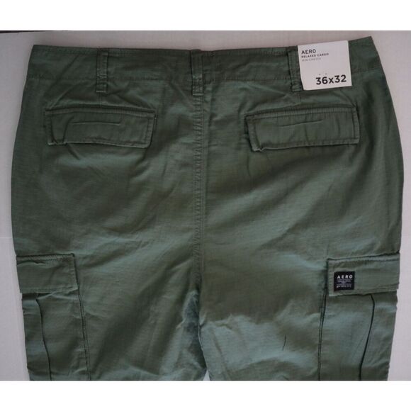 Aeropostale LXSFBA195 Men's Sz 36x32 Green Relaxed Ripstop Utility Cargo Pants - Picture 7 of 10